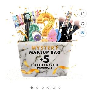 Marble Mystery Makeup Bag with Brushes and Surprise Products
